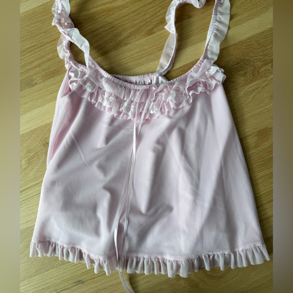 Edikted Pink Ruffle Blouse